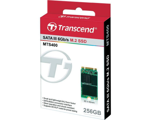 Твердотельный диск 256GB Transcend MTS400, M.2",SATA III [ R/W - 310/560 MB/s]